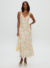 On A Wave Frill Detail Maxi Dress Multi