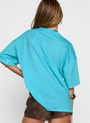 98 Sports Oversized Graphic Tee Blue
