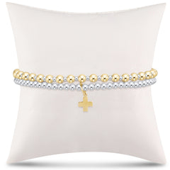 grateful for you gift stack - mixed metal signature cross charm