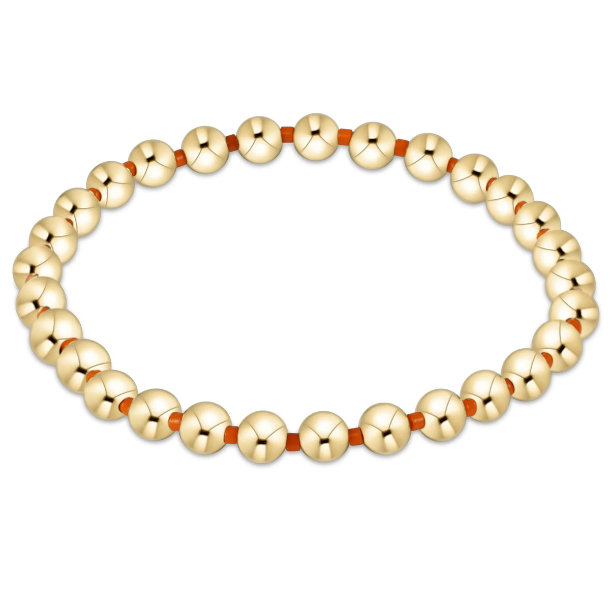 Gameday Hope Grateful 5mm Bead Bracelet - Bright Orange