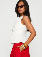 Rosellah Tie Up Top White