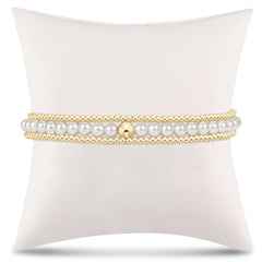 simply classic pearl stack - 4mm - stack of 3