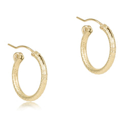Round Gold 0.5" Hoop - Textured